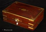 Brass bound Georgian  Solid Mahogany Triple Opening Writing Box circa 1810.