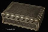 885JBAI: Antique rare first period Anglo Indian box veneered all over with <I>Sadeli</I>mosaic Circa 1800 width=