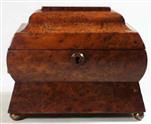 TC142: Burr Yew Tea Caddy, Circa 1825.