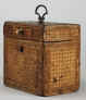 Rare Napoleonic Prisoner of War Straw work single Compartment Tea caddy Circa 1800.